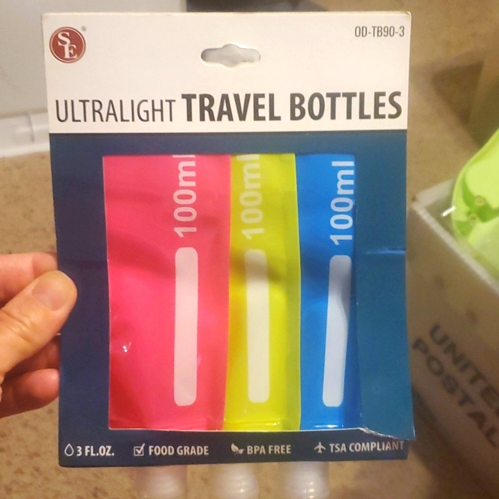 3 Pack UltralightTravel Bottles New